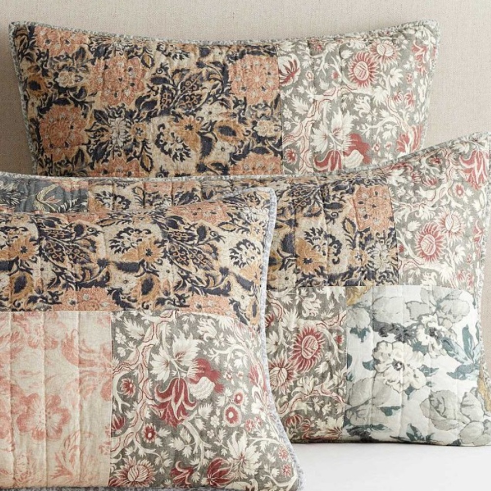 Pottery barn Rosalyn Patchwork sham Euro size 26 x 26 set of 2 NWT